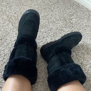 Style & Co black fur boots